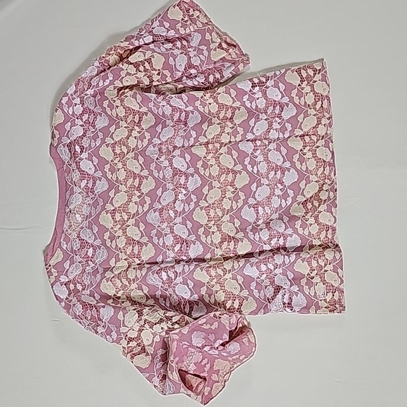 Zara women's lace blouse with ribbed neckline size M. Made in portugal. - Picture 6 of 7